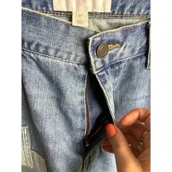 Sun & Stone Abel Patchwork Tapered Straight Leg Jeans 100% Cotton Men's Size 31 - Picture 8 of 10